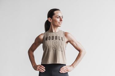 Nobull Muscle Tank (Madison) Tanktop Dames Lichtbruin | 052493-MBG