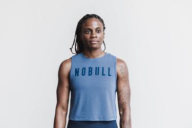 Nobull Muscle Tank Tanktop Dames Blauw | 679054-YNL