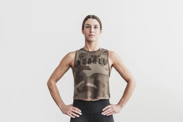 Nobull Muscle Tank Tanktop Dames Donkercamo | 503429-VDS