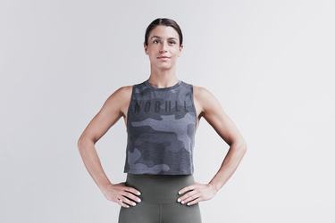 Nobull Muscle Tank Tanktop Dames Grijs Camo | 958263-FVD