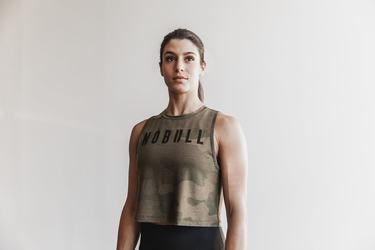 Nobull Muscle Tank Tanktop Dames Groen Camo | 428739-WFM