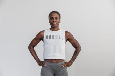 Nobull Muscle Tank Tanktop Dames Wit Camo | 246380-HFG