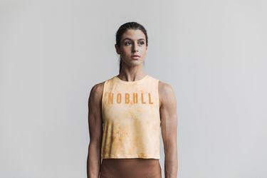 Nobull Muscle Tank Tie-Dye Tanktop Dames Geel | 320874-BFL