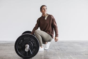 Nobull Performance Crew Sweatshirts Dames Koffie | 159378-OTY