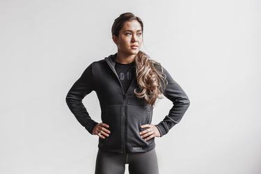 Nobull Performance Zip-up Hoodie Dames Dieprood | 481623-OMP