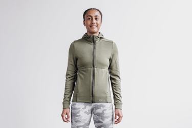 Nobull Performance Zip-up Hoodie Dames Groen | 023758-ETA