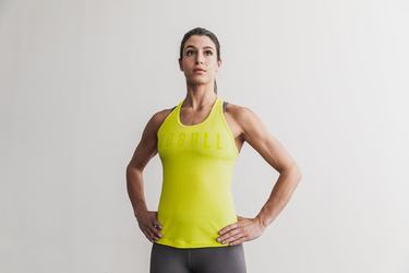 Nobull Racerback Tank Neon Tanktop Dames Geel | 312869-HXG