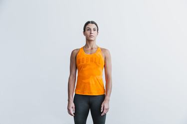 Nobull Racerback Tank Neon Tanktop Dames Oranje Camo | 319582-XCJ