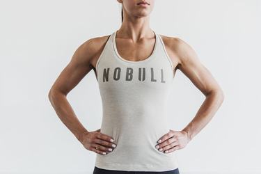 Nobull Racerback Tank Tanktop Dames Beige | 076951-SIH