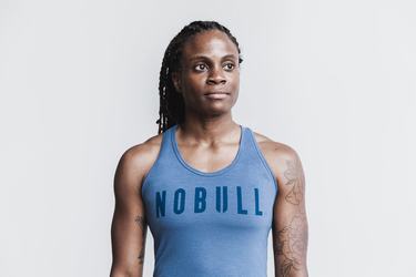 Nobull Racerback Tank Tanktop Dames Blauw | 381576-JWH