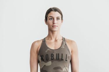 Nobull Racerback Tank Tanktop Dames Donkercamo | 720948-HTF