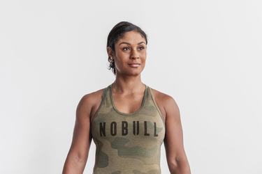 Nobull Racerback Tank Tanktop Dames Groen Camo | 192587-RUY