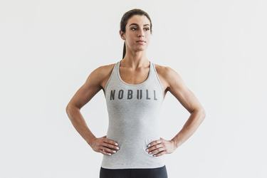 Nobull Racerback Tank Tanktop Dames Lichtgrijs | 683195-IZM