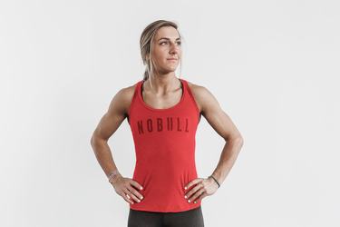 Nobull Racerback Tank Tanktop Dames Rood | 186520-JAK