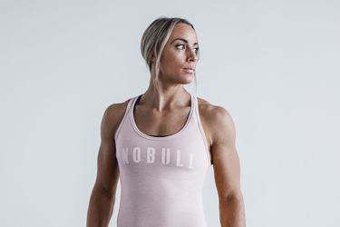 Nobull Racerback Tank Tanktop Dames Roze | 140572-DJP