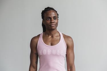 Nobull Racerback Tank Tanktop Dames Roze | 598106-AYH