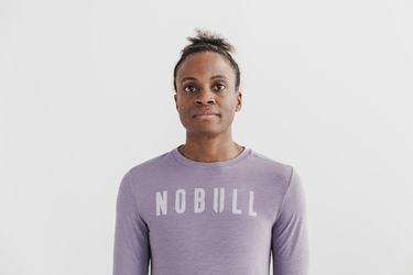 Nobull T-Shirt Lange Mouw Dames Lavendel | 495218-NCP