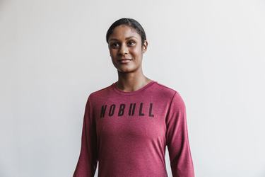 Nobull T-Shirt Lange Mouw Dames Rood | 364180-SGO