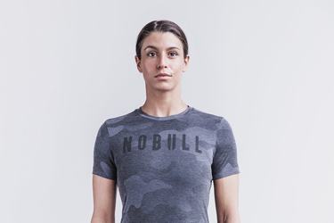 Nobull T-shirts Dames Grijs Camo | 250317-ZAB