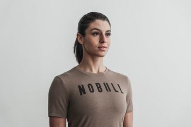 Nobull T-shirts Dames Lichtbruin | 592601-EZY