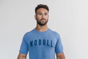 Nobull T-shirts Heren Blauw | 746083-SPU