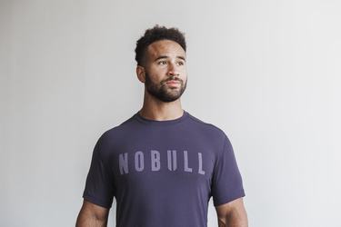 Nobull T-shirts Heren Donkerpaars | 063172-SVZ