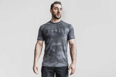 Nobull T-shirts Heren Grijs Camo | 316578-ZHN