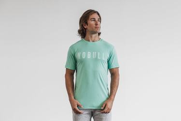 Nobull T-shirts Heren Lichtturquoise | 263794-YOF