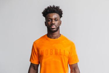 Nobull T-shirts Heren Oranje Camo | 681597-SPE