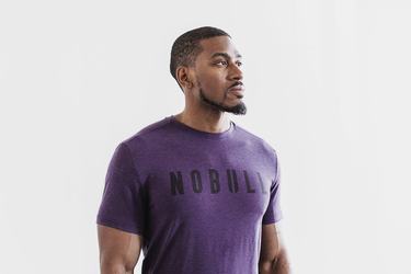 Nobull T-shirts Heren Paars | 728509-DGB