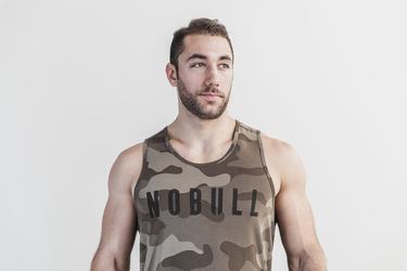 Nobull Tank Tanktop Heren Donkercamo | 548702-DAI