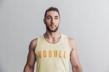 Nobull Tank Tanktop Heren Geel | 973516-TCK