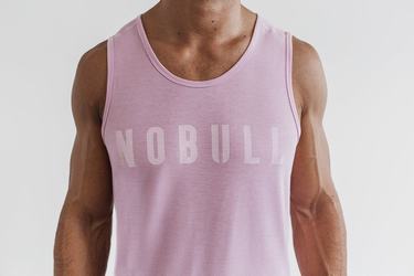 Nobull Tank Tanktop Heren Roze | 062475-ZBK