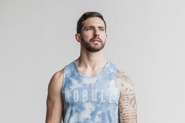 Nobull Tank Tie-Dye Tanktop Heren Blauw | 035742-BFV