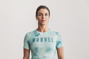 Nobull Tie-Dye T-shirts Dames Lichtturquoise | 485976-KOH