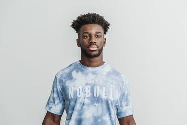 Nobull Tie-Dye T-shirts Heren Blauw | 438160-XBW