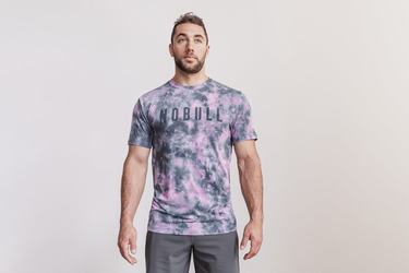 Nobull Tie-Dye T-shirts Heren Roze | 328916-EKZ