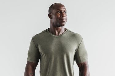 Nobull V-Neck T-shirts Heren Groen | 637052-YMX