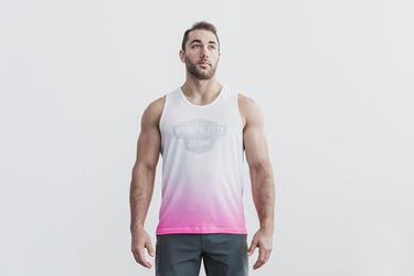 Nobull Wodapalooza Dip-Dye Tank Tanktop Heren Roze | 769402-ECQ