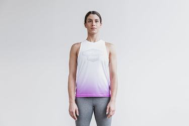 Nobull Wodapalooza High-Neck Dip-Dye Tank Tanktop Dames Wit | 435708-UXM