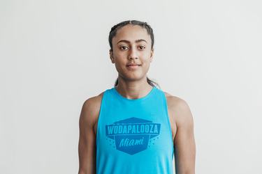 Nobull Wodapalooza High-Neck Tank Tanktop Dames Blauw | 875694-PMX