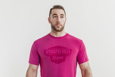 Nobull Wodapalooza T-shirts Heren Roze | 195367-VKF